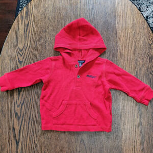 Tommy Hilfiger Red Waffle Knit Hooded Shirt Size Boys 6-9 Months